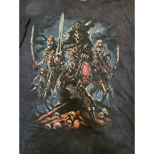 Skulbone VINTAGE 2007 Black Red T-shirt Men's XXL 2X Captain Pirates Skull